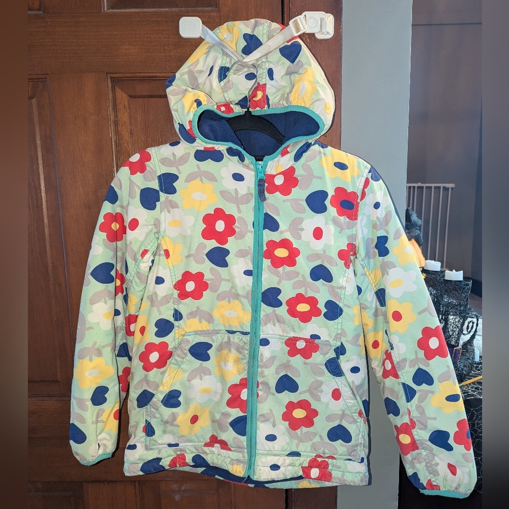 EUC Mini Biden Fleece-Lined Floral Puffer w Hood